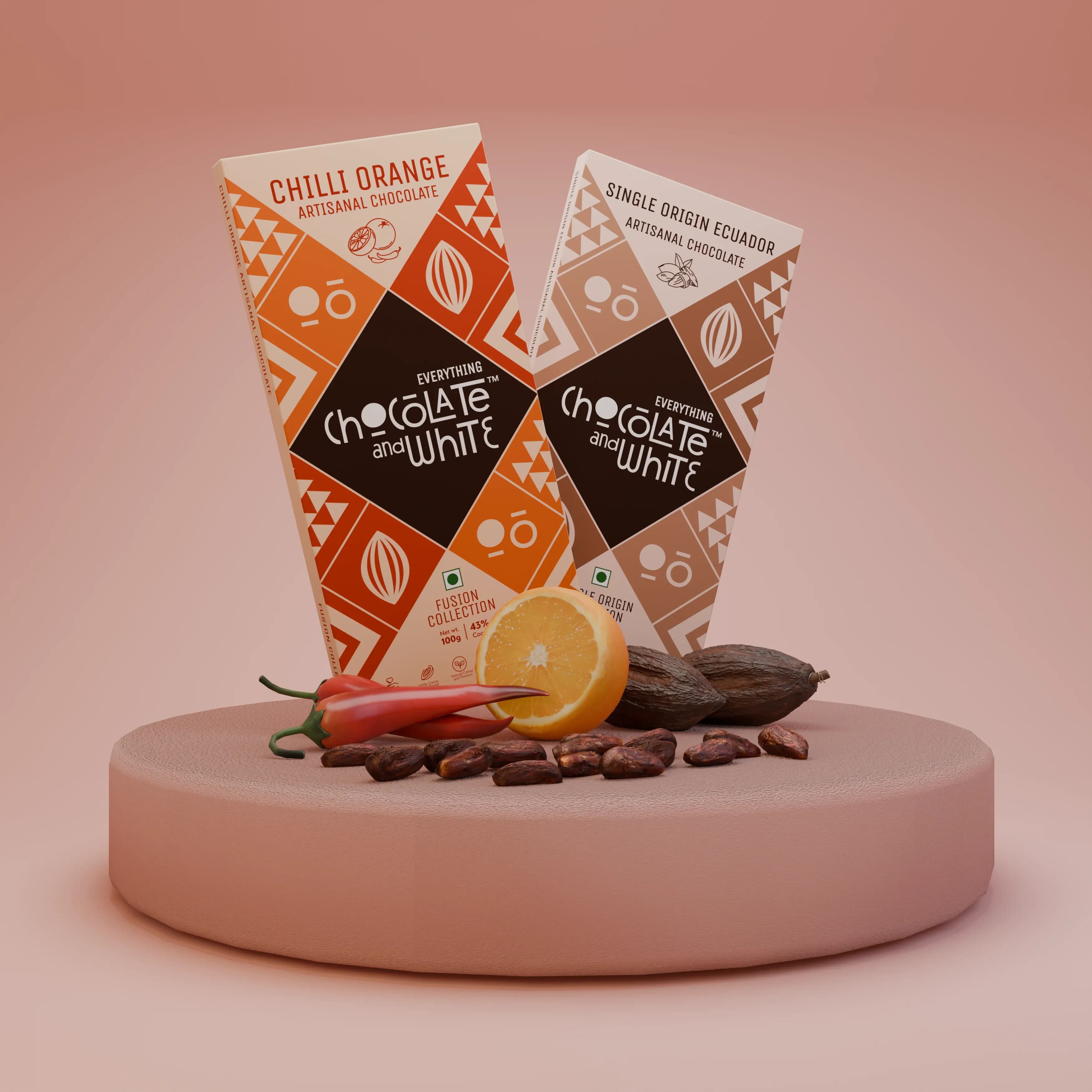 Chilli Orange Artisanal Chocolate - 43% Dark || Single Origin Ecuador Artisanal Chocolate - 70% Dark