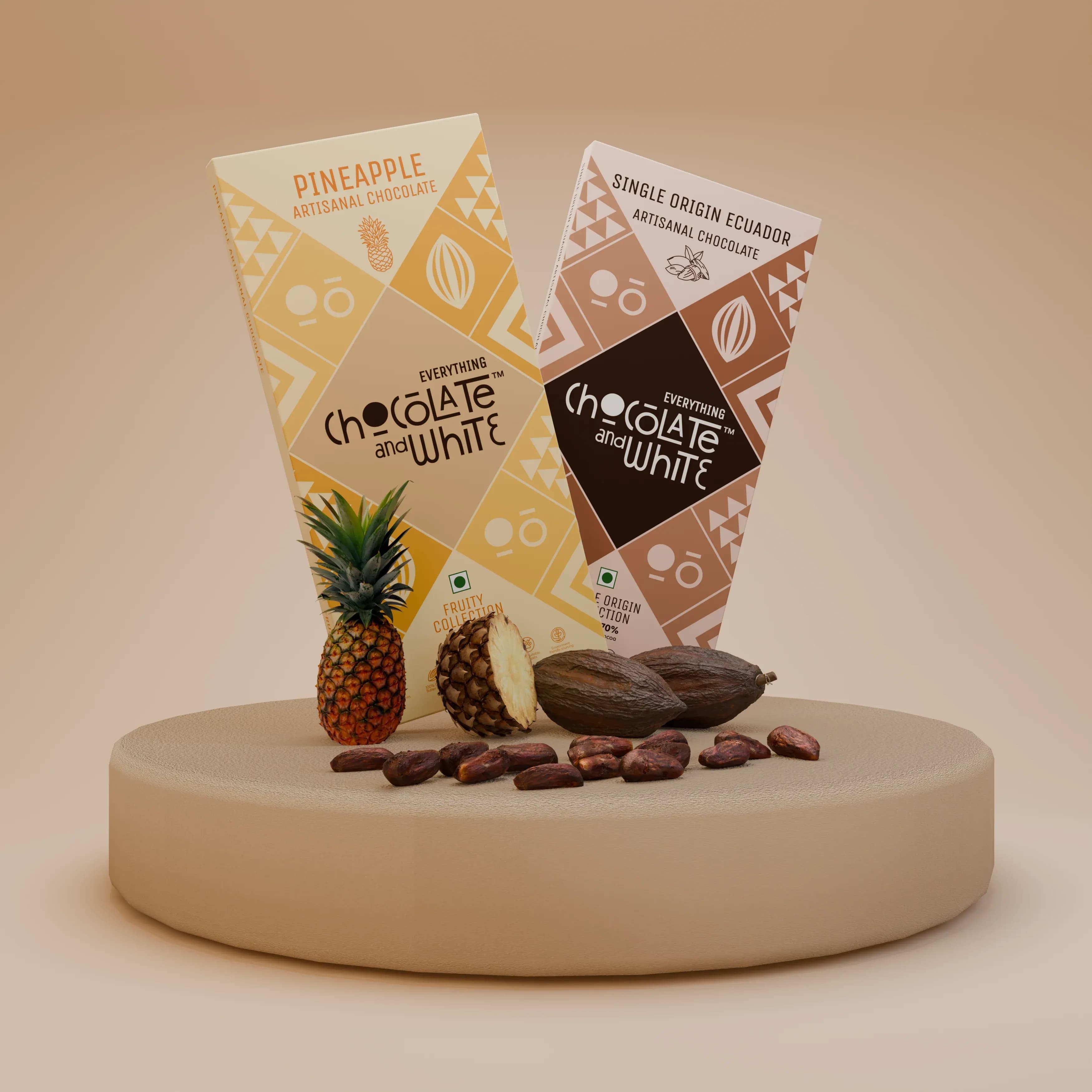 Pineapple Artisanal Chocolate - White || Single Origin Ecuador Artisanal Chocolate - 70% Dark